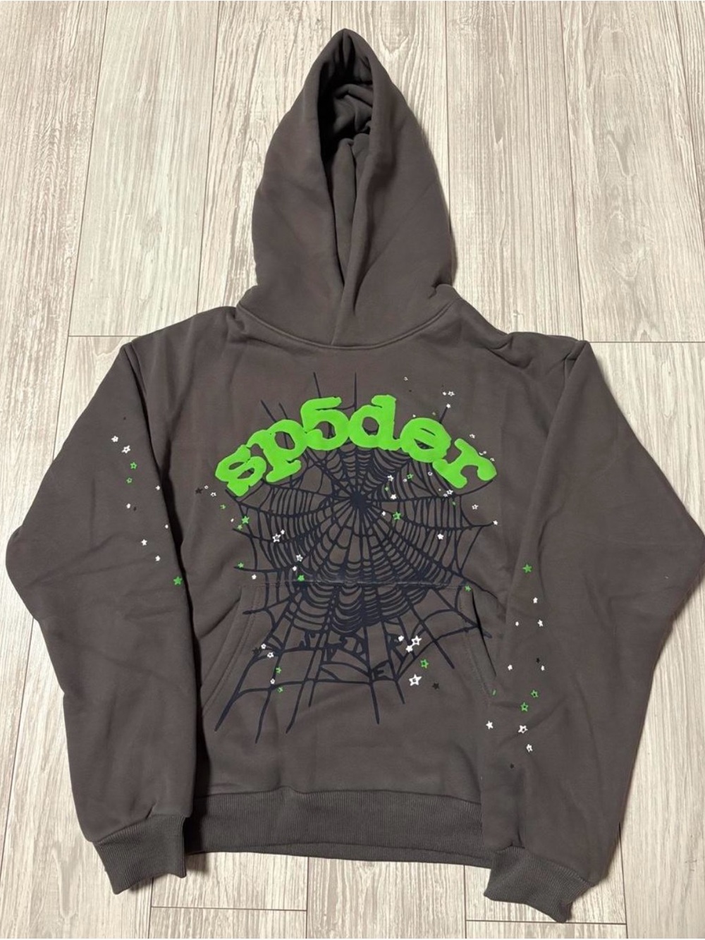 Spider Graphic Hooded Sweatshirt - Black with Green Logo